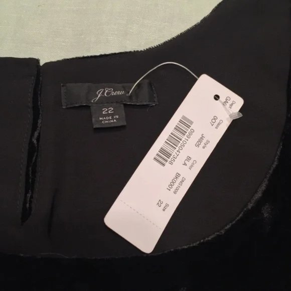 NWT J. Crew black velvet sleeveless scoop neck tank top - Picture 8 of 8
